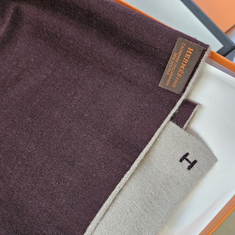 Hermes cashmere and silk scarf UNISEX